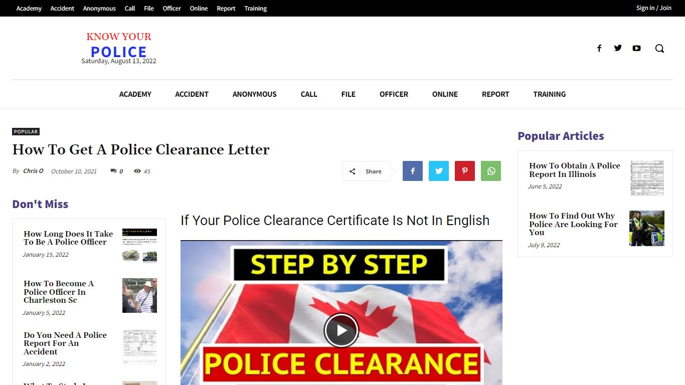 How To Get A Police Clearance Letter - KnowYourPolice.net